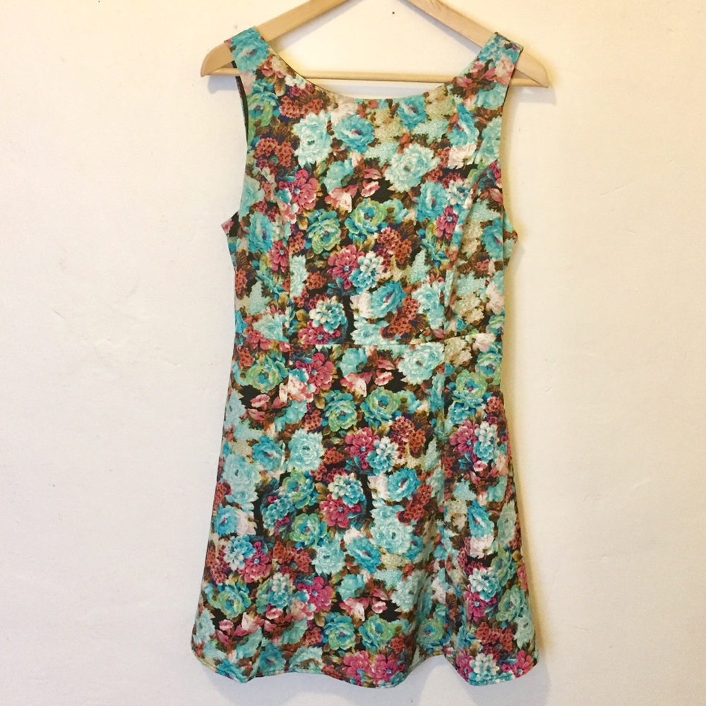 Forever 21 Blue and Pink Floral Dress